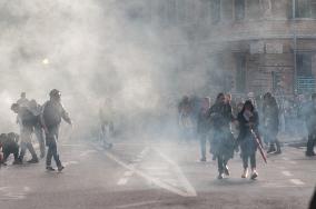 Clashes In Rome During the Pro-Palestine Demonstration