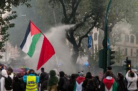 Clashes In Rome During the Pro-Palestine Demonstration