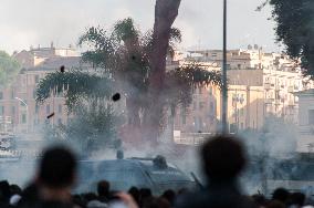 Clashes In Rome During the Pro-Palestine Demonstration