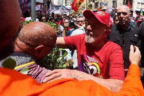 President Of Brazil Luiz Inácio Lula Da Silva During A Political Event In Sao Paulo, Brazil