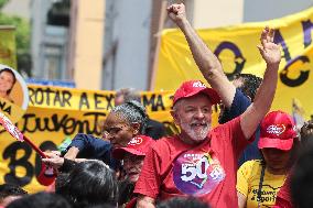 President Of Brazil Luiz Inácio Lula Da Silva During A Political Event In Sao Paulo, Brazil