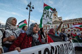 Protest In Madrid Against Israel's Attacks On Gaza And Lebanon