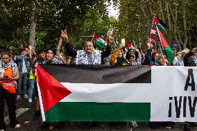 Protest In Madrid Against Israel's Attacks On Gaza And Lebanon