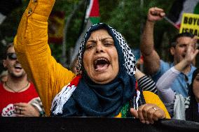 Protest In Madrid Against Israel's Attacks On Gaza And Lebanon