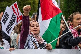 Protest In Madrid Against Israel's Attacks On Gaza And Lebanon