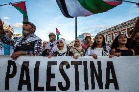 Protest In Madrid Against Israel's Attacks On Gaza And Lebanon