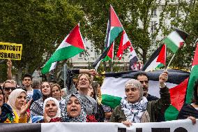 Protest In Madrid Against Israel's Attacks On Gaza And Lebanon