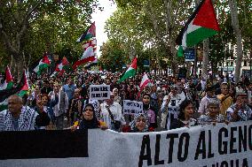 Protest In Madrid Against Israel's Attacks On Gaza And Lebanon