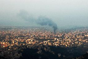 Israeli Airstrikes On the Ghobeiry Area - Lebanon