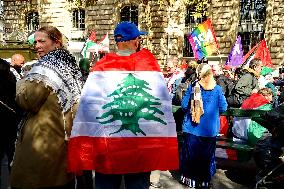 Demonstration In Support Of Lebanon And Palestine - Paris