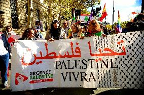 Demonstration In Support Of Lebanon And Palestine - Paris