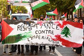 Demonstration In Support Of Lebanon And Palestine - Paris