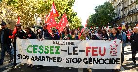 Demonstration In Support Of Lebanon And Palestine - Paris