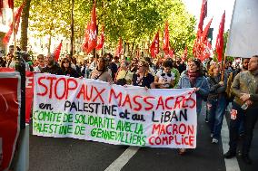 Demonstration In Support Of Lebanon And Palestine - Paris