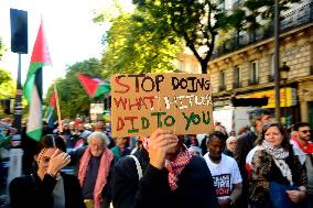 Demonstration In Support Of Lebanon And Palestine - Paris