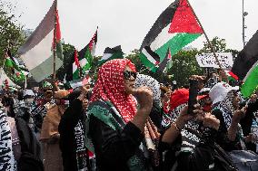 Pro-Palestinian Protest In Indonesia Marks One Year Of Israel-Hamas Conflict