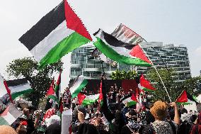 Pro-Palestinian Protest In Indonesia Marks One Year Of Israel-Hamas Conflict