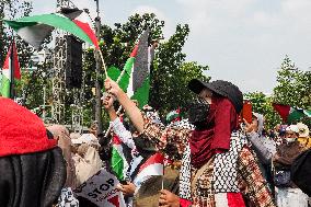 Pro-Palestinian Protest In Indonesia Marks One Year Of Israel-Hamas Conflict