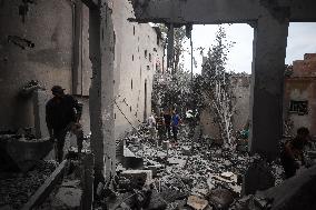 Aftermath of Israeli Airstrike In Gaza, Palestine