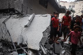 Aftermath of Israeli Airstrike In Gaza, Palestine