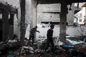 Aftermath of Israeli Airstrike In Gaza, Palestine