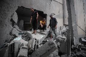 Aftermath of Israeli Airstrike In Gaza, Palestine