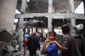 Aftermath of Israeli Airstrike In Gaza, Palestine