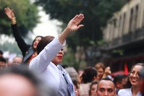 Baton Comand Ceremony For Clara Brugada As Mexico City Head Of Government