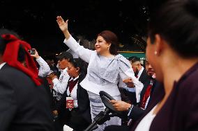 Baton Comand Ceremony For Clara Brugada As Mexico City Head Of Government