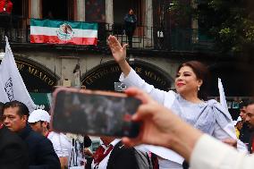 Baton Comand Ceremony For Clara Brugada As Mexico City Head Of Government