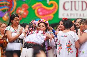 Baton Comand Ceremony For Clara Brugada As Mexico City Head Of Government