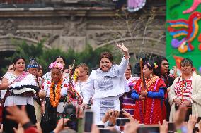 Baton Comand Ceremony For Clara Brugada As Mexico City Head Of Government