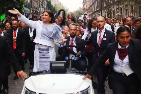 Baton Comand Ceremony For Clara Brugada As Mexico City Head Of Government