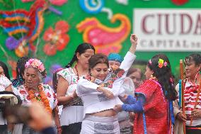 Baton Comand Ceremony For Clara Brugada As Mexico City Head Of Government