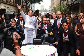 Baton Comand Ceremony For Clara Brugada As Mexico City Head Of Government