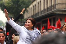 Baton Comand Ceremony For Clara Brugada As Mexico City Head Of Government