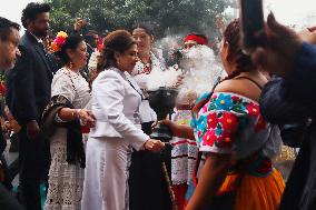 Baton Comand Ceremony For Clara Brugada As Mexico City Head Of Government