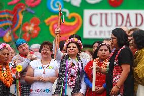 Baton Comand Ceremony For Clara Brugada As Mexico City Head Of Government