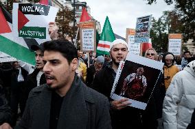 Pro Palestine Rally In Warsaw, Poland