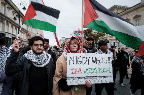 Pro Palestine Rally In Warsaw, Poland