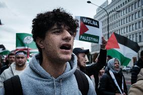 Pro Palestine Rally In Warsaw, Poland