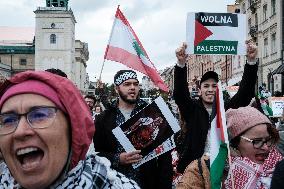 Pro Palestine Rally In Warsaw, Poland