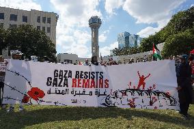 Demonstration In Solidarity With Palestine After One Year Of Israeli Military Invasion