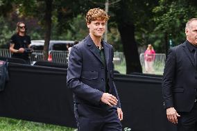 Celebrity Arrivals At Gucci Fashion Show During The Milan Women's Fashion Week Spring/Summer 2025 In Milan