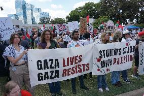 Demonstration In Solidarity With Palestine After One Year Of Israeli Military Invasion