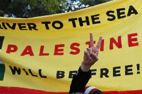 Demonstration In Solidarity With Palestine After One Year Of Israeli Military Invasion