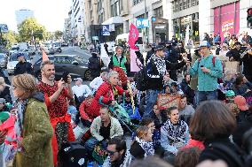 Greta Thunberg at Blockade In Central Brussels Against Fossil Fuel Subsidies