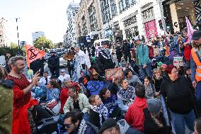 Greta Thunberg at Blockade In Central Brussels Against Fossil Fuel Subsidies