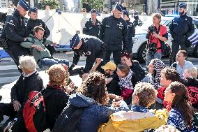 Greta Thunberg at Blockade In Central Brussels Against Fossil Fuel Subsidies