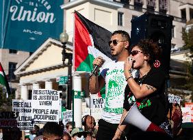 Pro-Palestinian Protest Marks 1St Year Of Gaza War Outside White House - DC